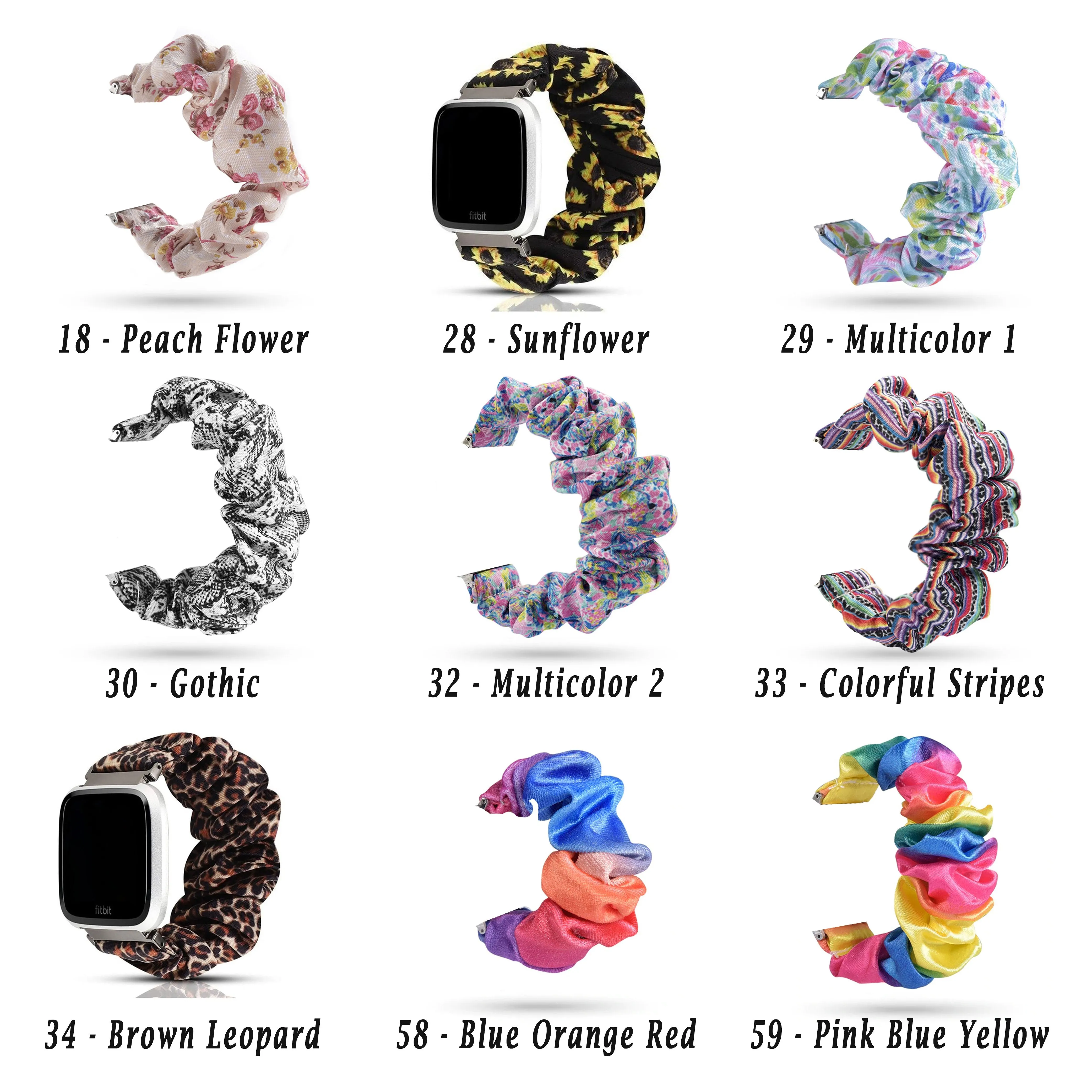 Fitbit Versa 23mm Scrunchies Elastic Bands for  Women Soft Woven Leisure Strap Replacement Elastic Fabric Band for Versa 2/Versa Lite - USA Fast Shipping