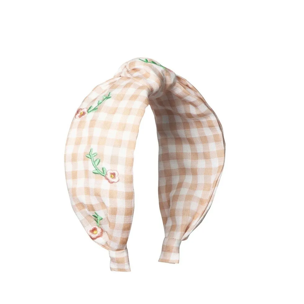 Floral Embroidered Knotted Headband - مستلزمات