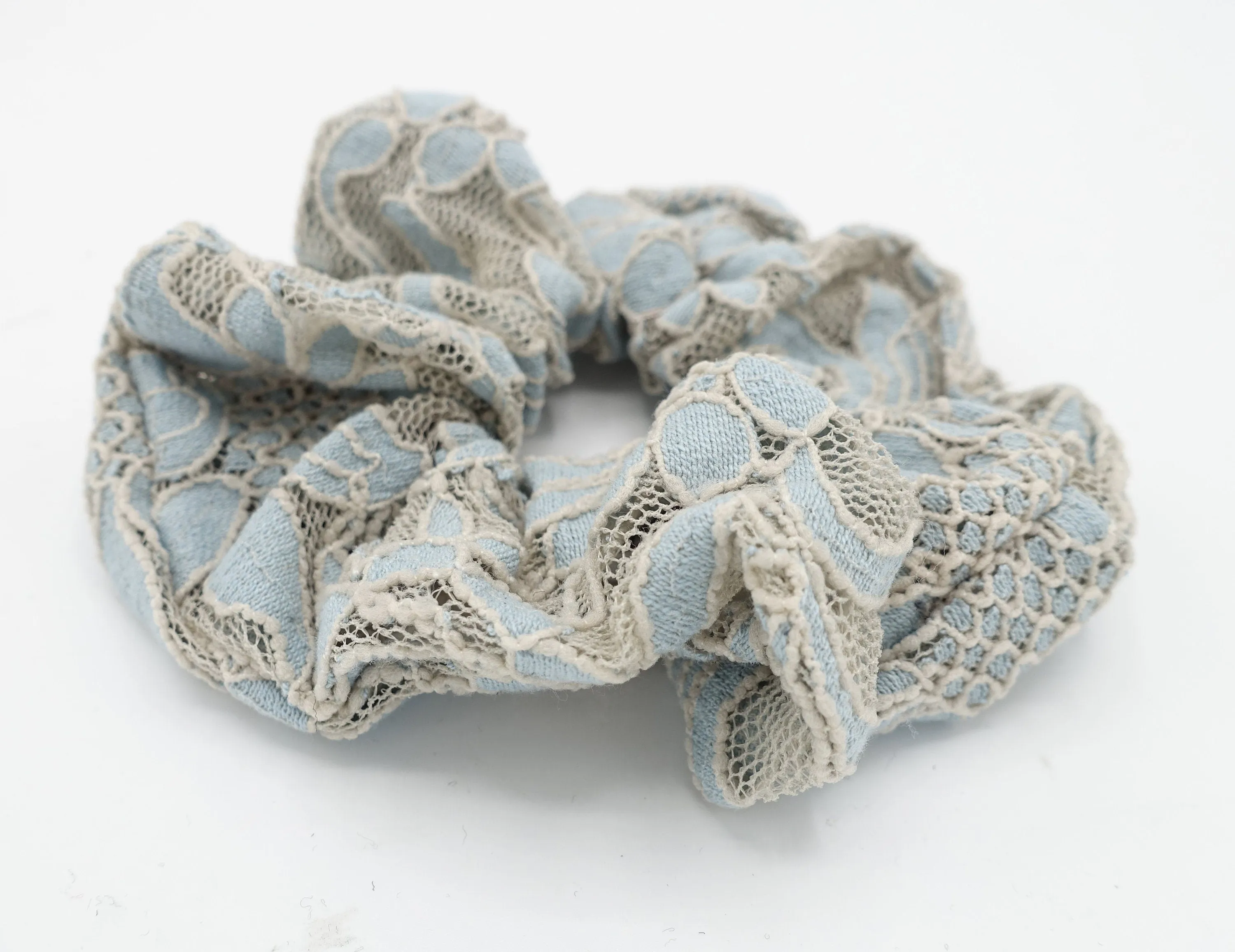 floral lace scrunchies flower petal hair elastic women hair tie