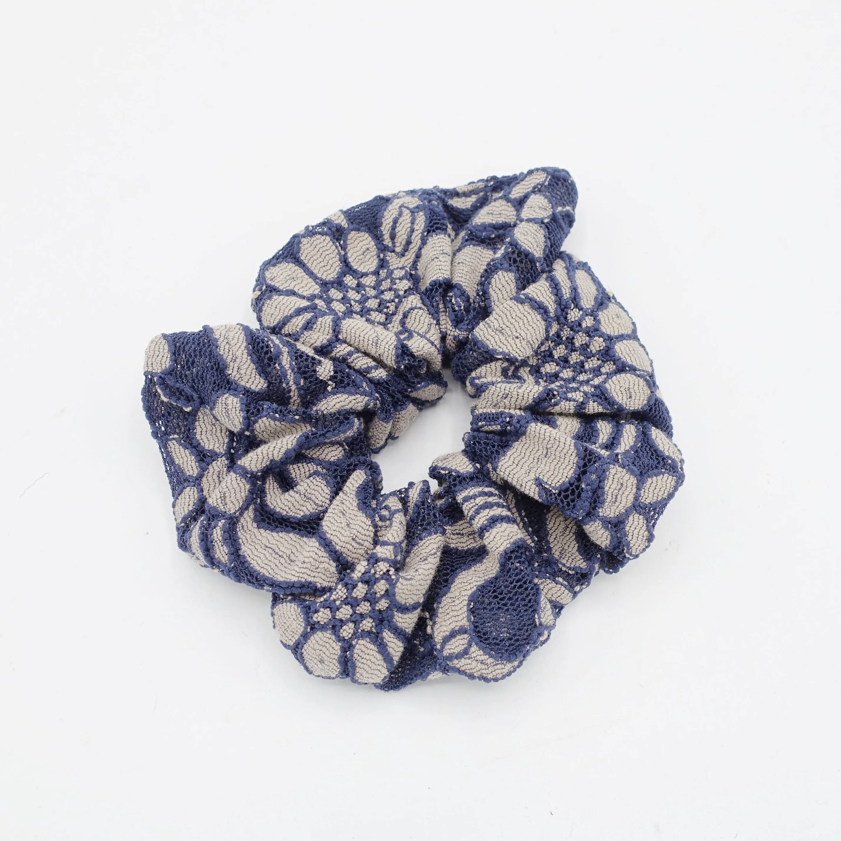 floral lace scrunchies flower petal hair elastic women hair tie
