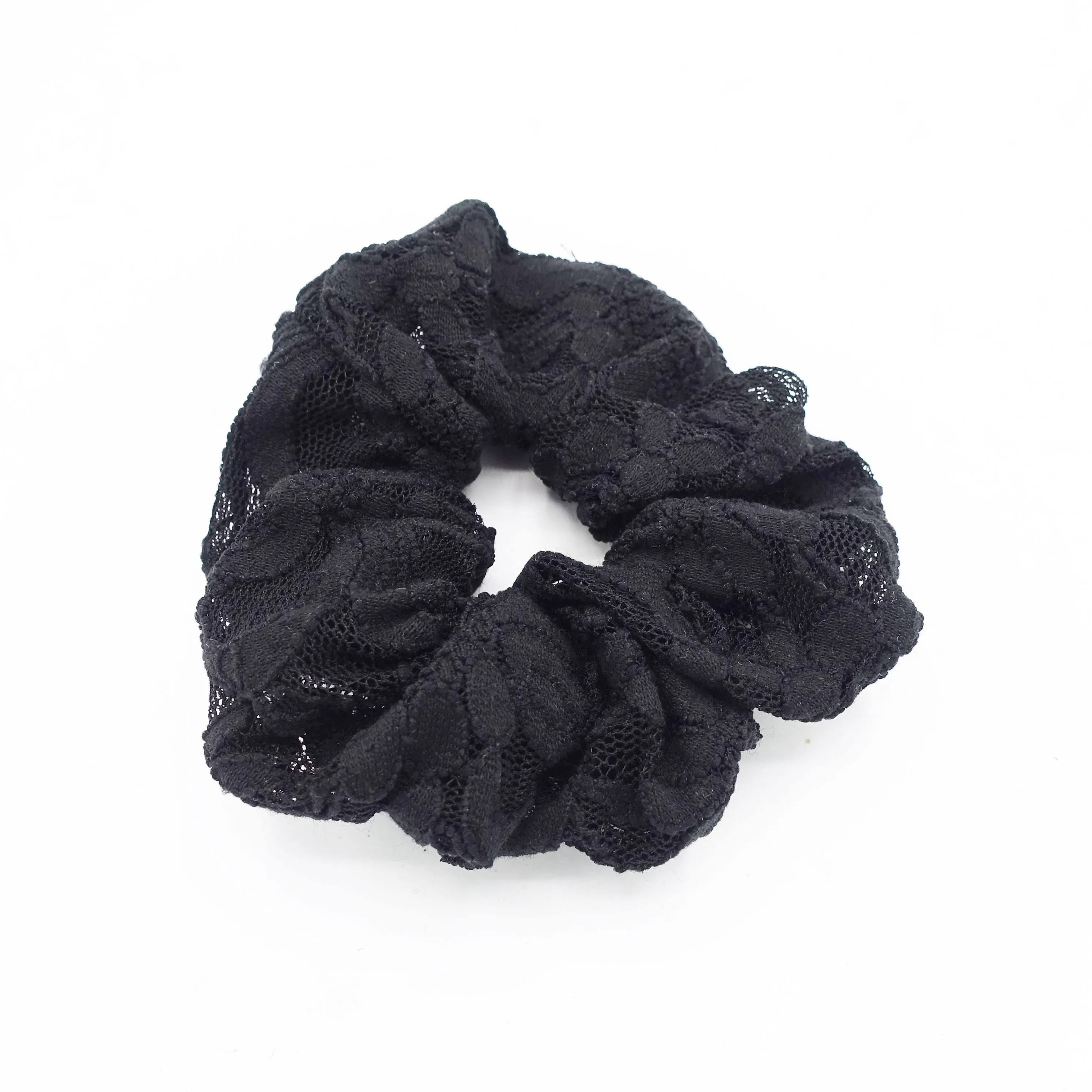 floral lace scrunchies flower petal hair elastic women hair tie
