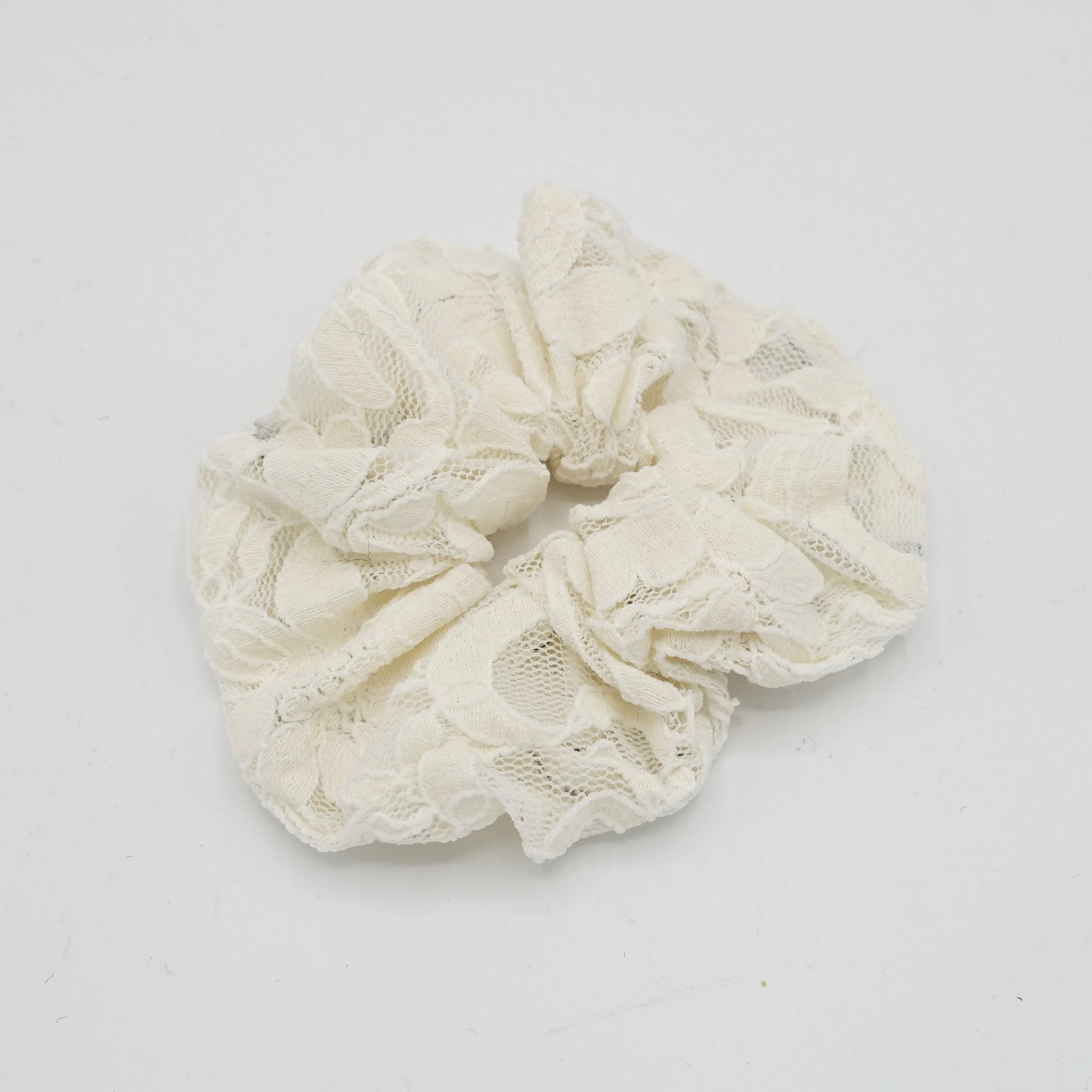 floral lace scrunchies flower petal hair elastic women hair tie