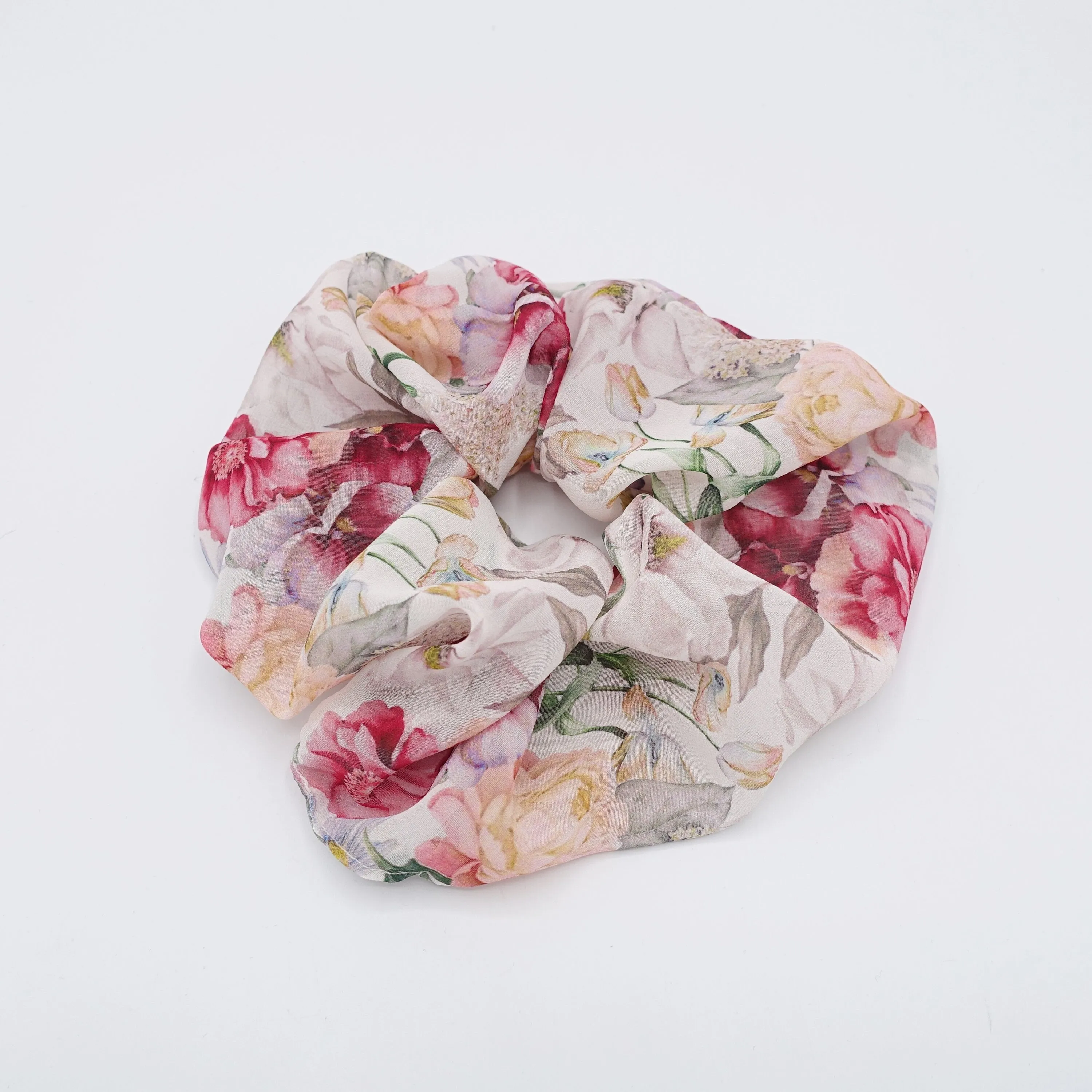 floral scrunchies oversized hair tie for women