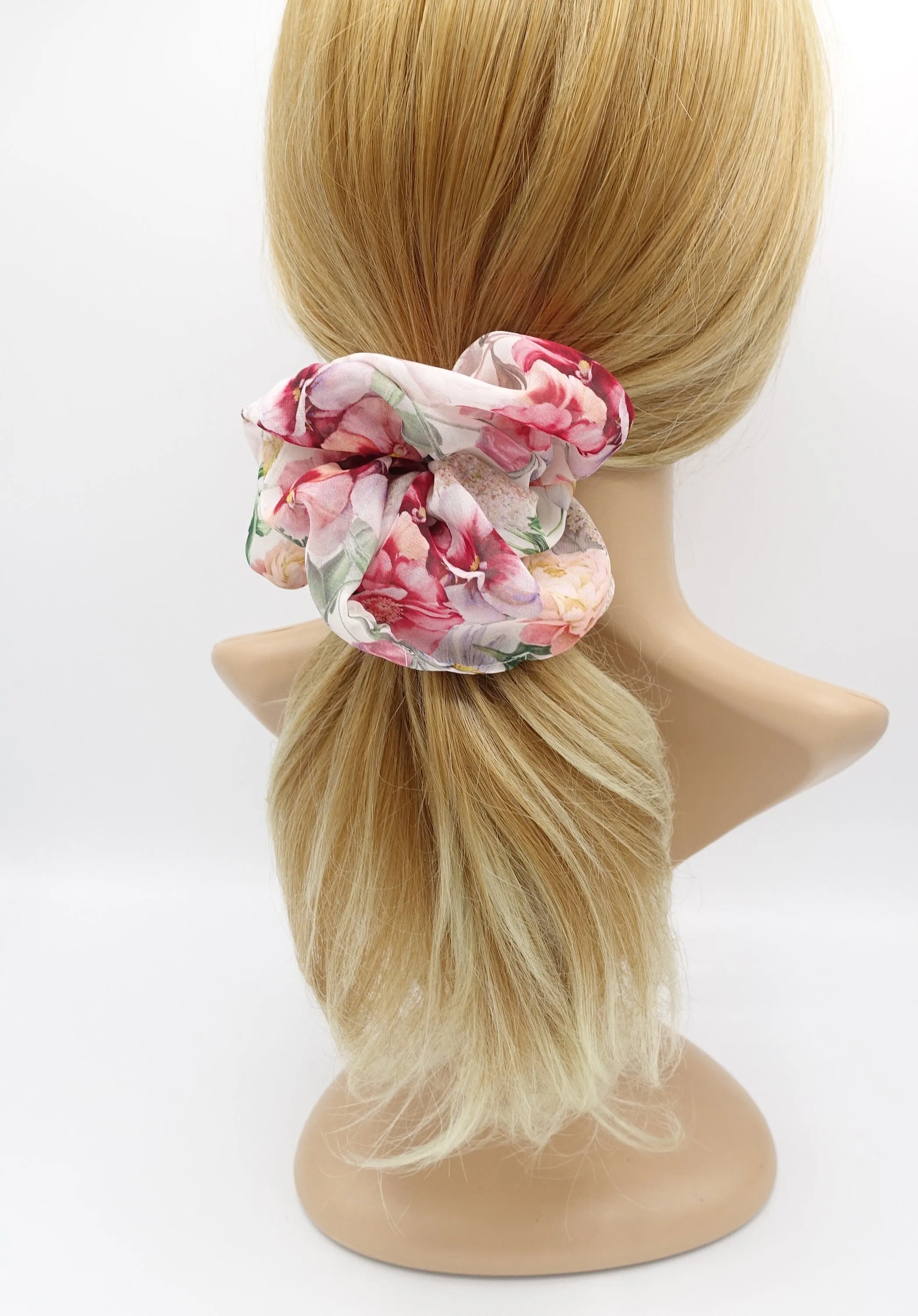 floral scrunchies oversized hair tie for women