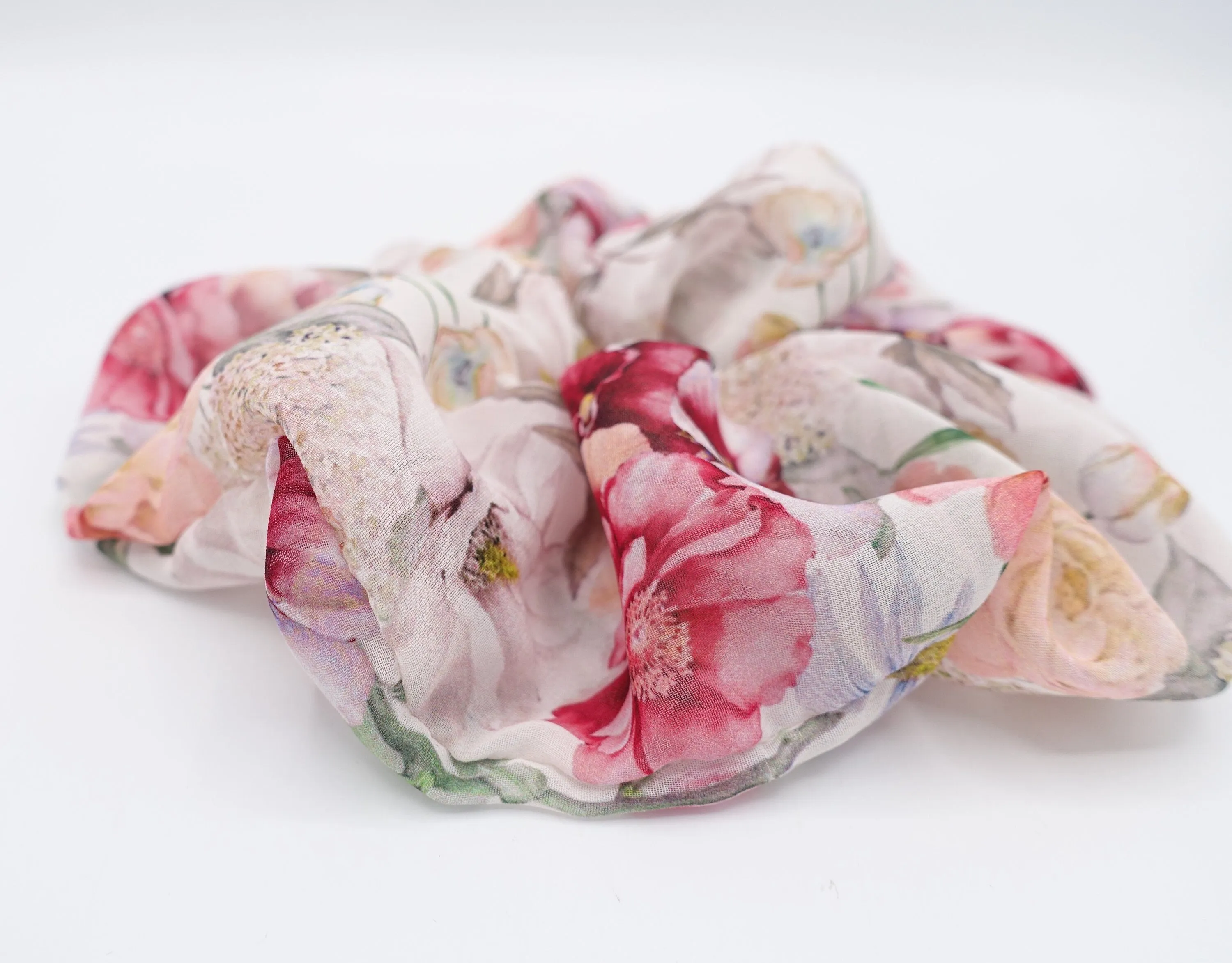 floral scrunchies oversized hair tie for women