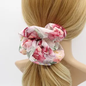 floral scrunchies oversized hair tie for women