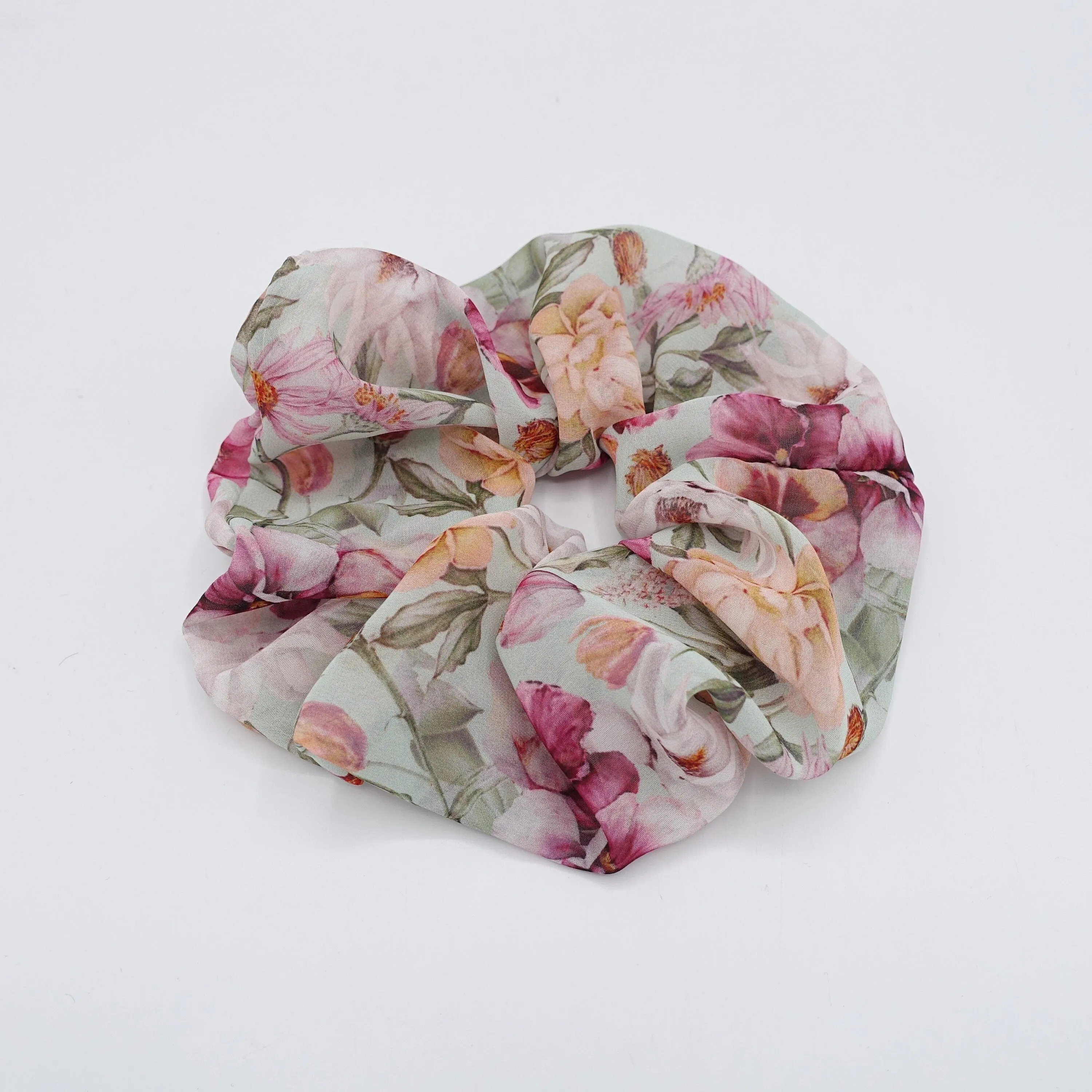 floral scrunchies oversized hair tie for women