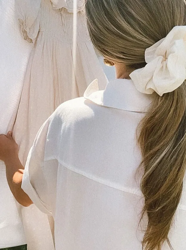 Florencia French Stitch Scrunchie - Oversized