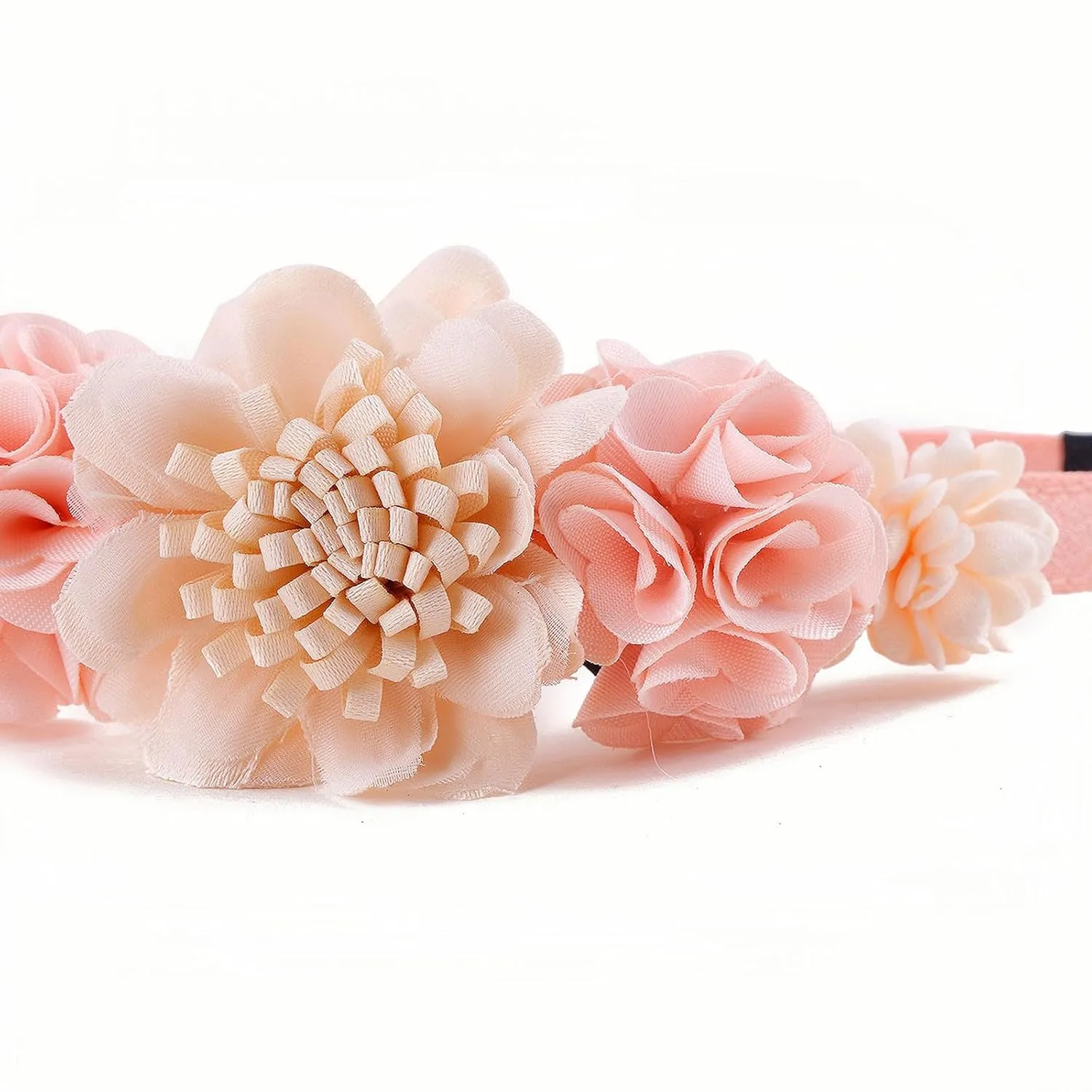Flower Headband Spring Summer Hair Accessories for Women Girls, Rose Flowers Hair Bands Baby Pink Floral Hair Decoration Elegant Headdress Party Wedding Supplies Non Slip Head Band 1 Pcs