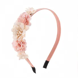 Flower Headband Spring Summer Hair Accessories for Women Girls, Rose Flowers Hair Bands Baby Pink Floral Hair Decoration Elegant Headdress Party Wedding Supplies Non Slip Head Band 1 Pcs