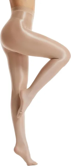 Frola Shaping Pantyhose for Women 70D Shimmery Dance Tights for Ballet Footed