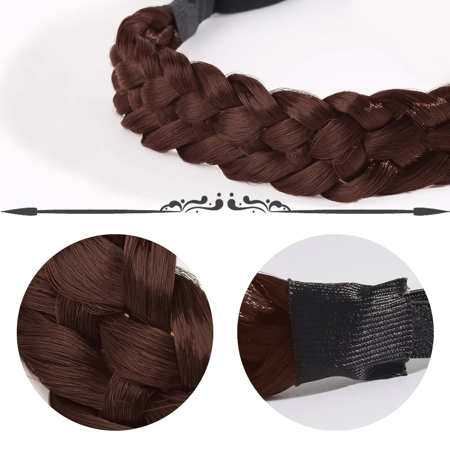 Fumwase 5 Strands Synthetic Braid Headband, Coffee (1, Hairband)