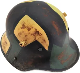 German 1916 Steel Helmet with Period Camoflage Hand Aged
