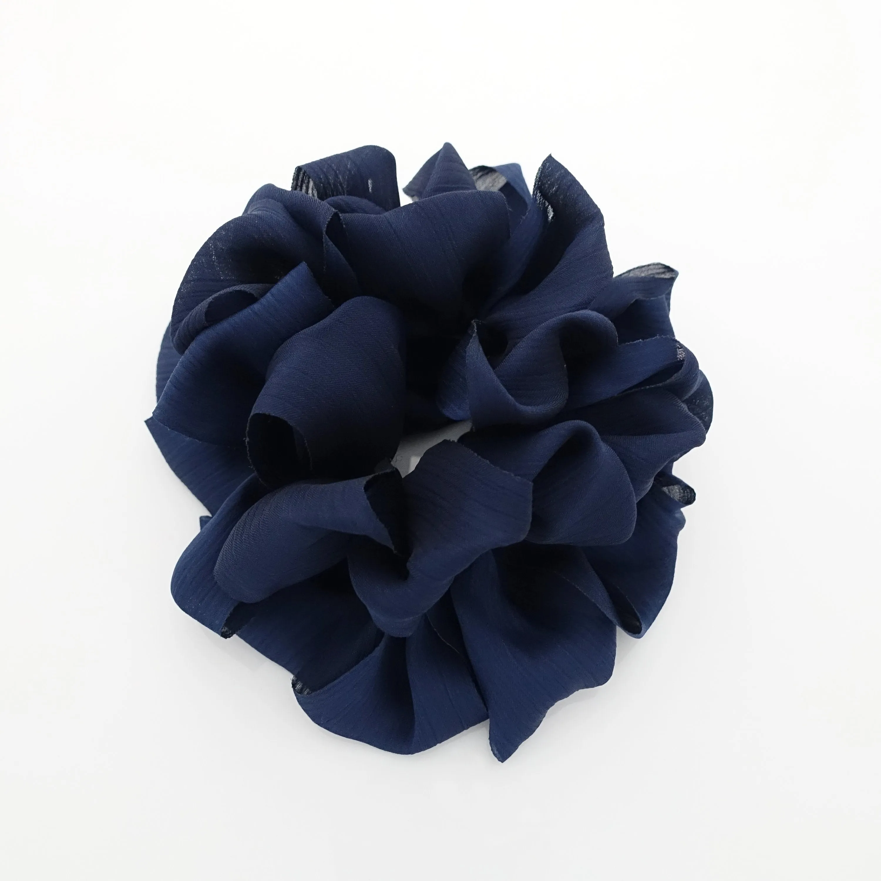 glossy chiffon loop wave flower hair scrunchies women hair elastic accessory