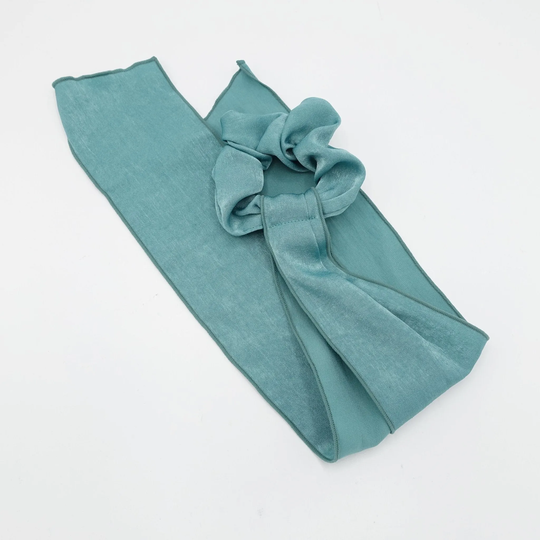glossy long tail scrunchies bow knot hair elastic stylish ties women hair accessory