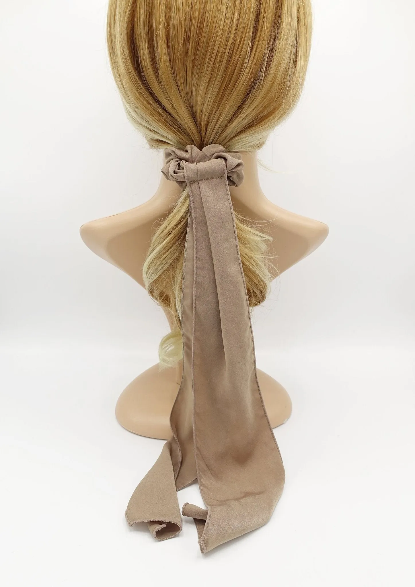 glossy long tail scrunchies bow knot hair elastic stylish ties women hair accessory