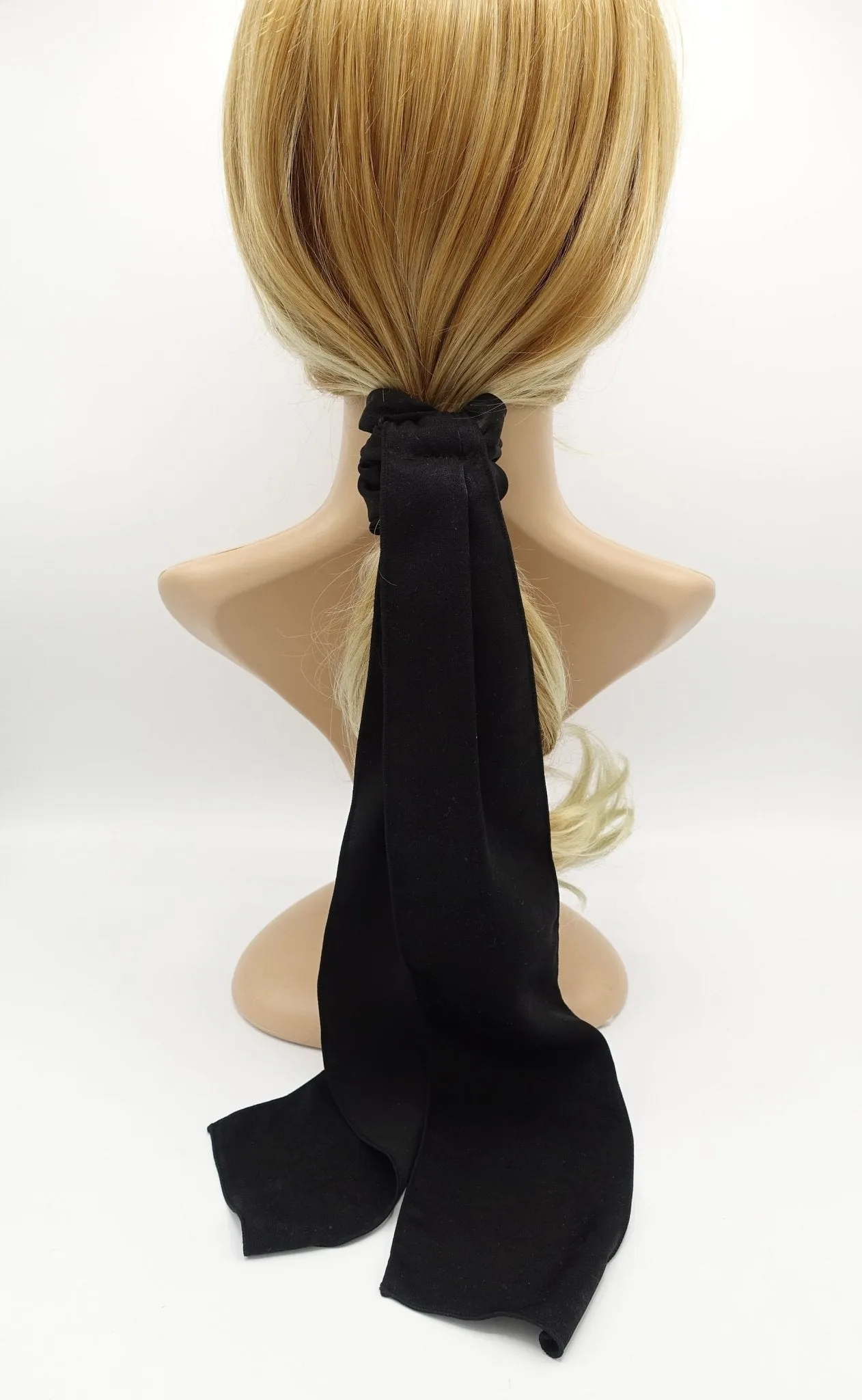 glossy long tail scrunchies bow knot hair elastic stylish ties women hair accessory