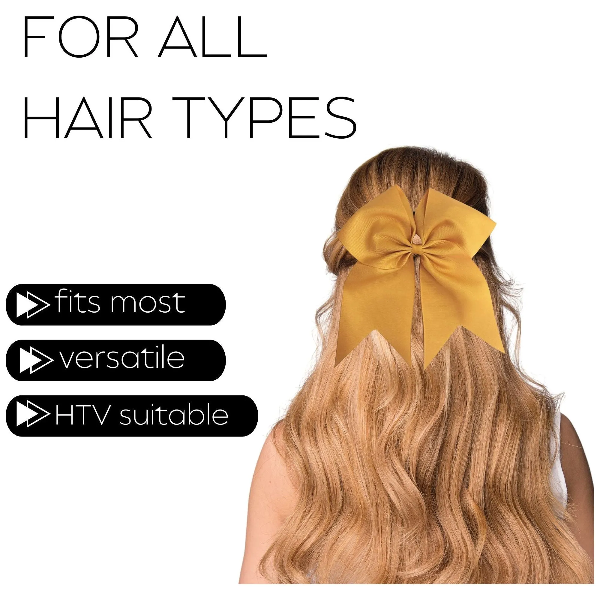 Gold Clip Hair Bows - 10 Pack