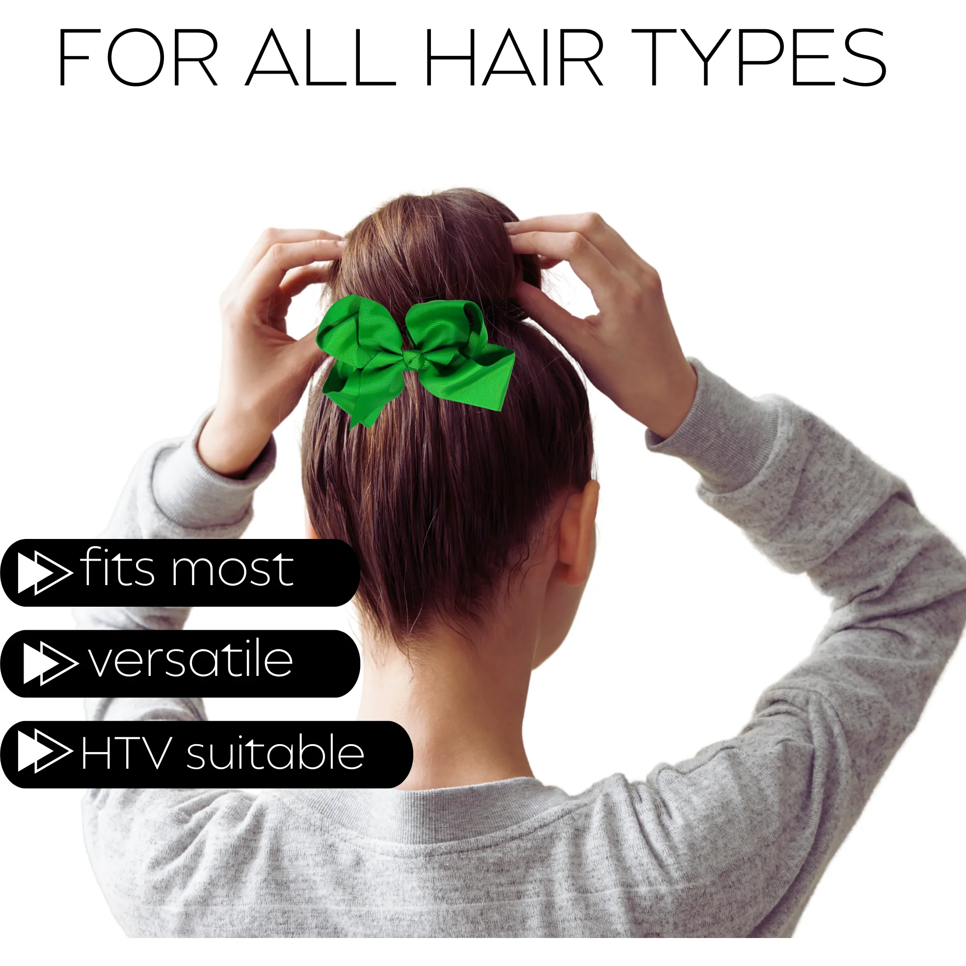 Green Classic Hair Bows - 10 Pack