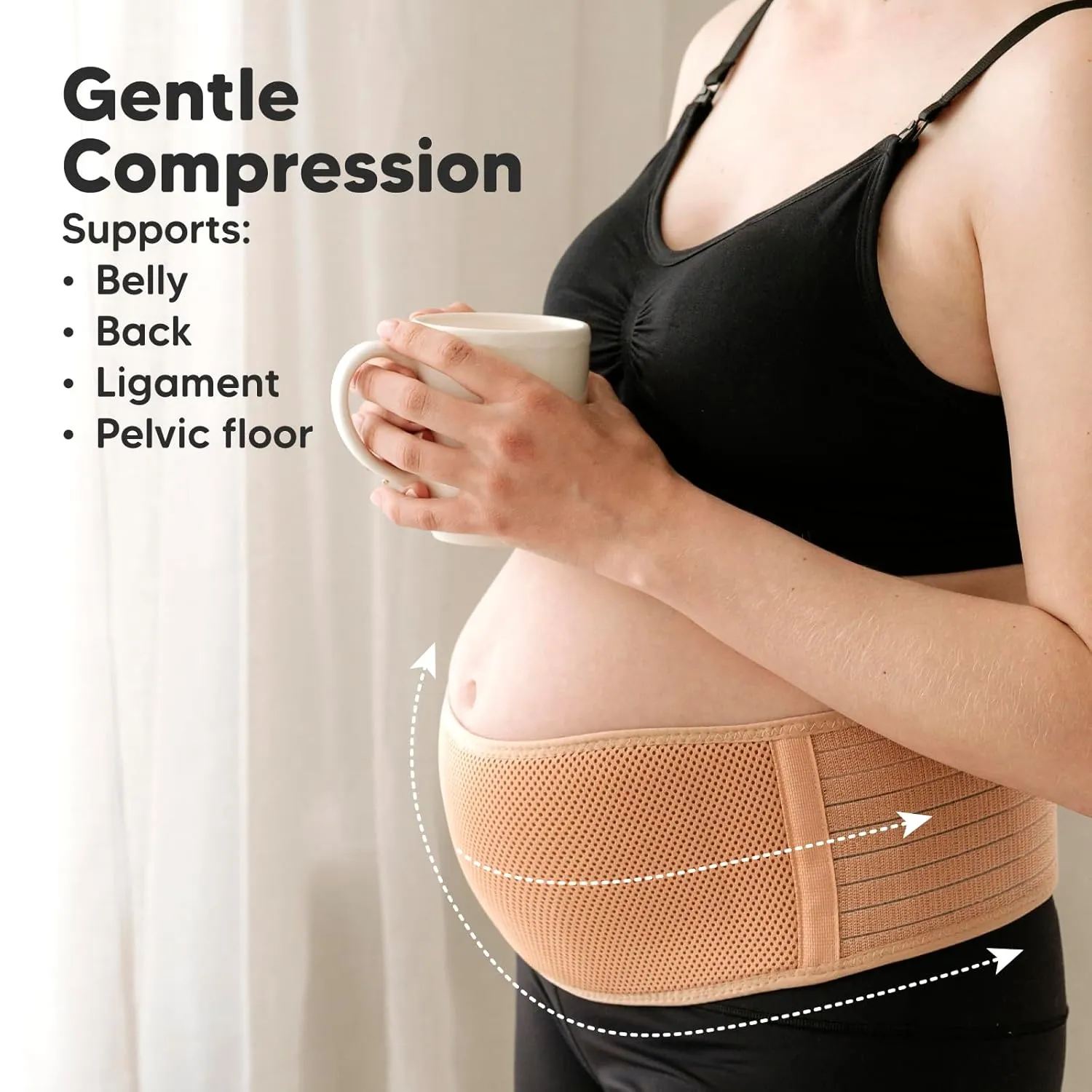 KeaBabies Maternity Belly Bands for Pregnant Women - Soft & Breathable Pregnancy Belly Support Band, Adjustable Maternity Belt for Back, Pelvic Support, Comfortable, Easy to Use (Classic Ivory, M/L)
