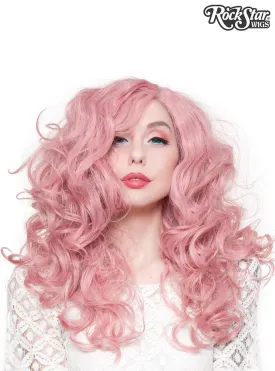 Lace Front 22" Curly Milkshake Pink Womens Fashion Wig