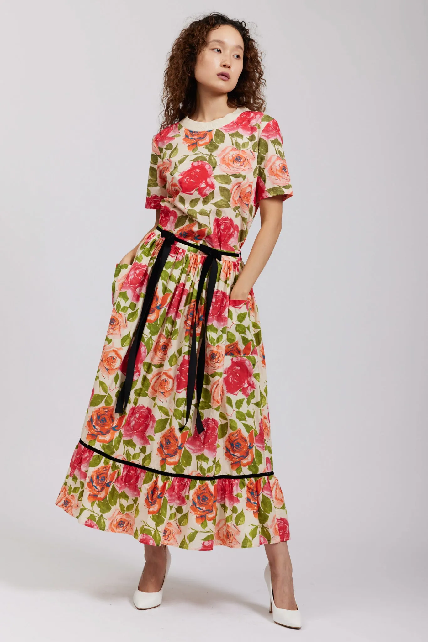 Laura Ashley x Batsheva Kipp Skirt in Tea Rose
