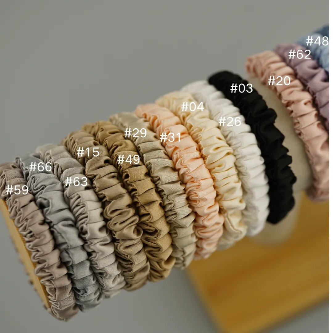 Light taupe silk scrunchies mini