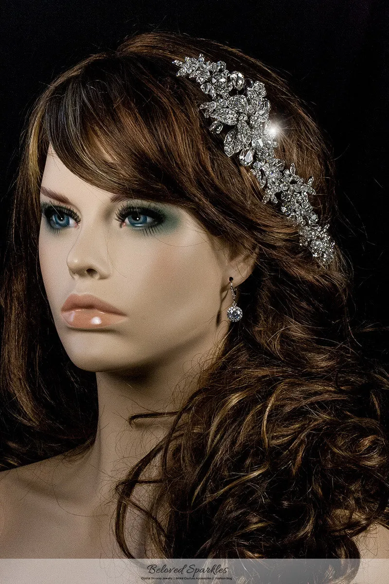 Lizabeth Ila Long Floral Cluster Hair Clip | Swarovski Crystal