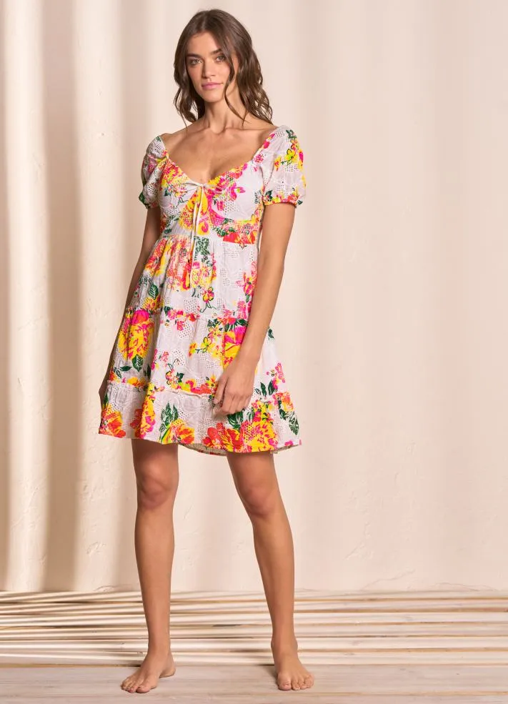 Maaji Harlow Short Sleeves Short Dress - Zinnia