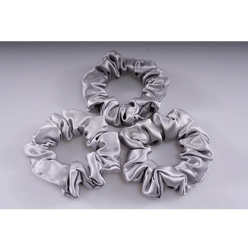Midi Silk Scrunchies Silver - 3 Pack - Dropshipping