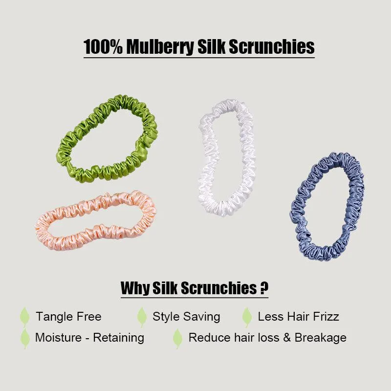 Mini silk hair scrunchies - Youthful - 4 Pack - dropshipping