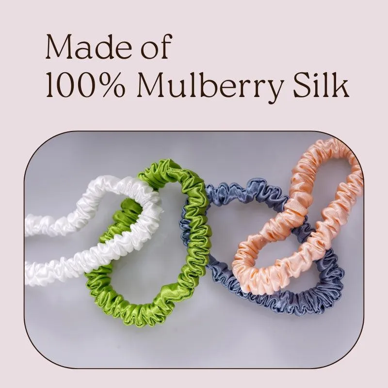 Mini silk hair scrunchies - Youthful - 4 Pack - dropshipping