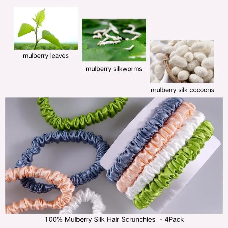 Mini silk hair scrunchies - Youthful - 4 Pack - dropshipping