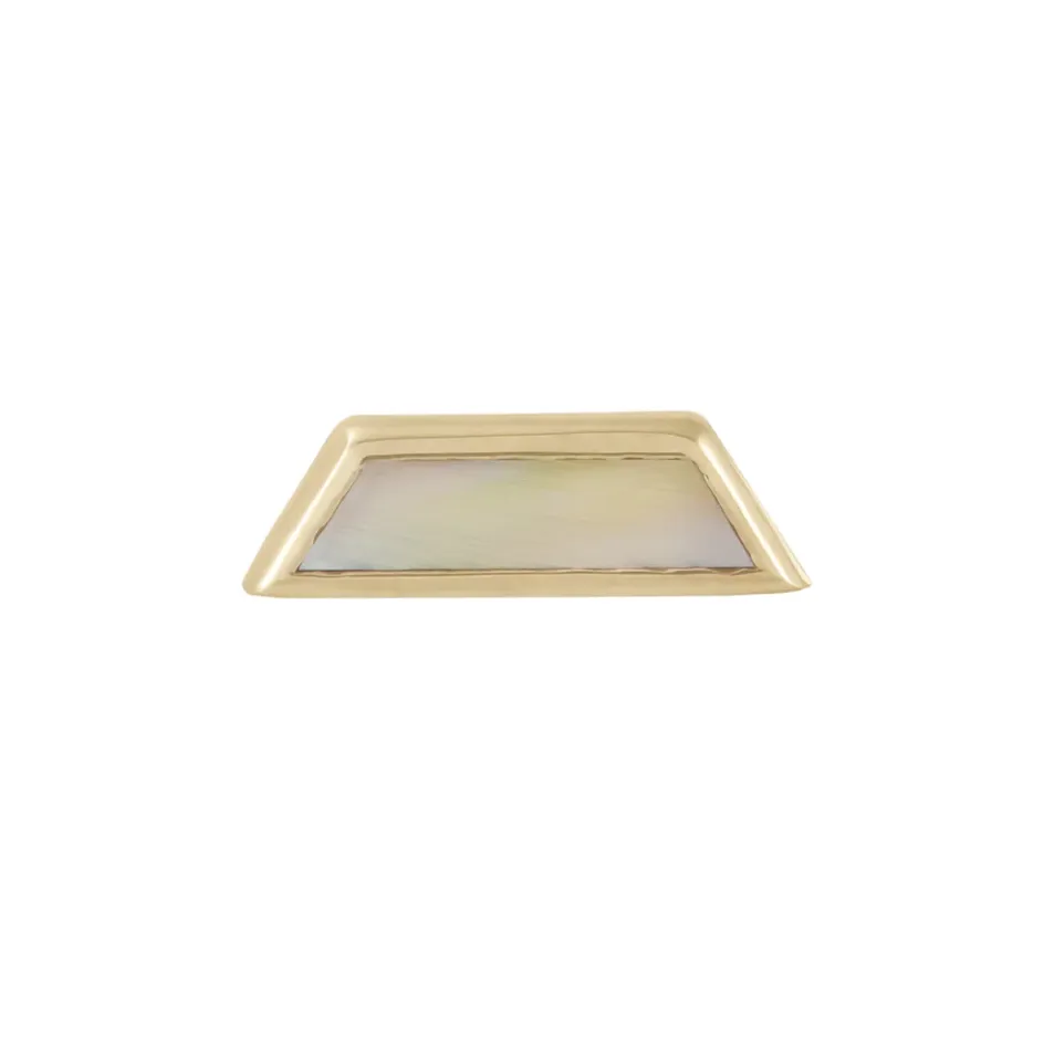MOTHER OF PEARL TRAPEZOID STUD