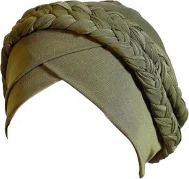 Muslim Turban Pre-Tied Twisted Braid Hair Cover Wrap Hat African Beanie Headwraps for Women