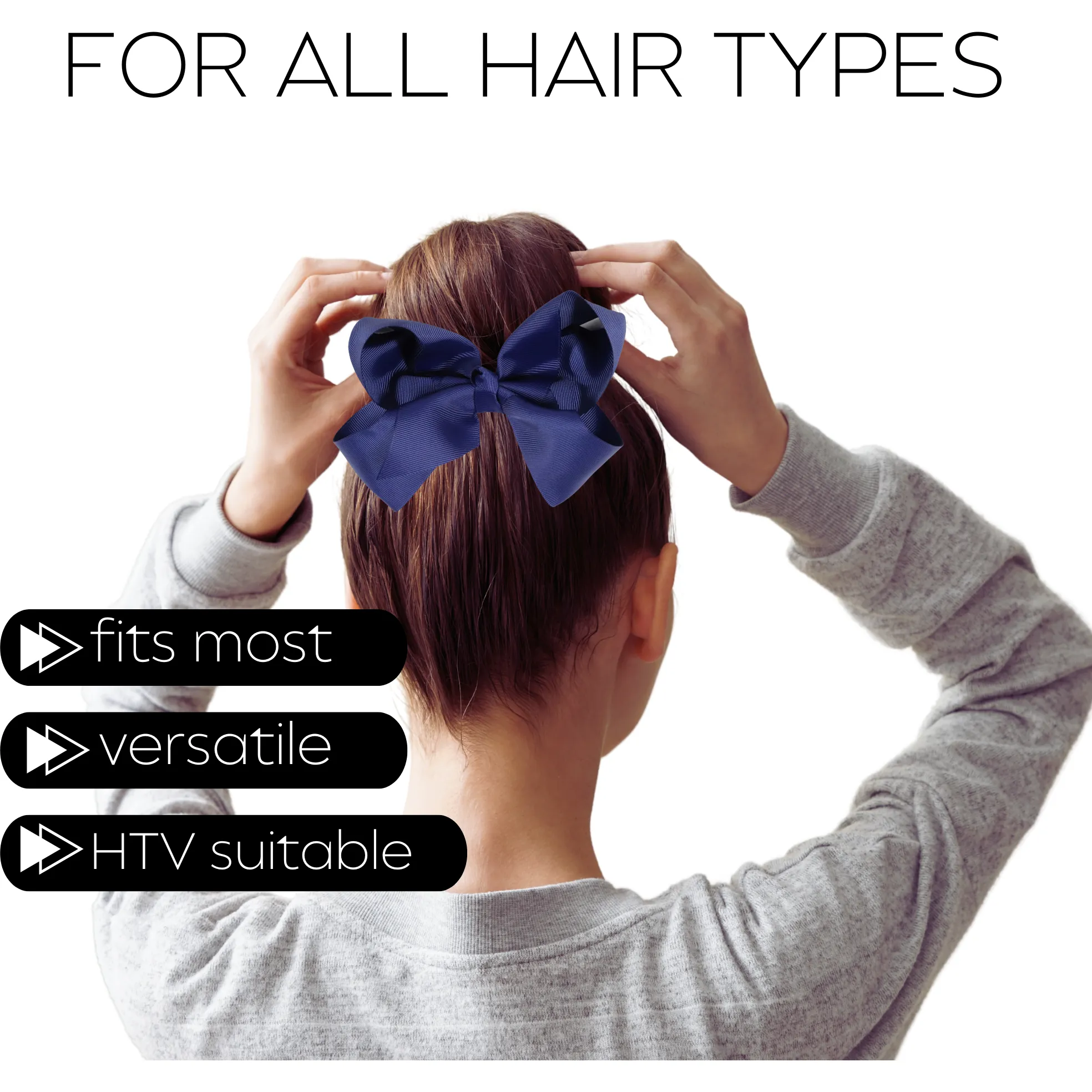 Navy Classic Hair Bow
