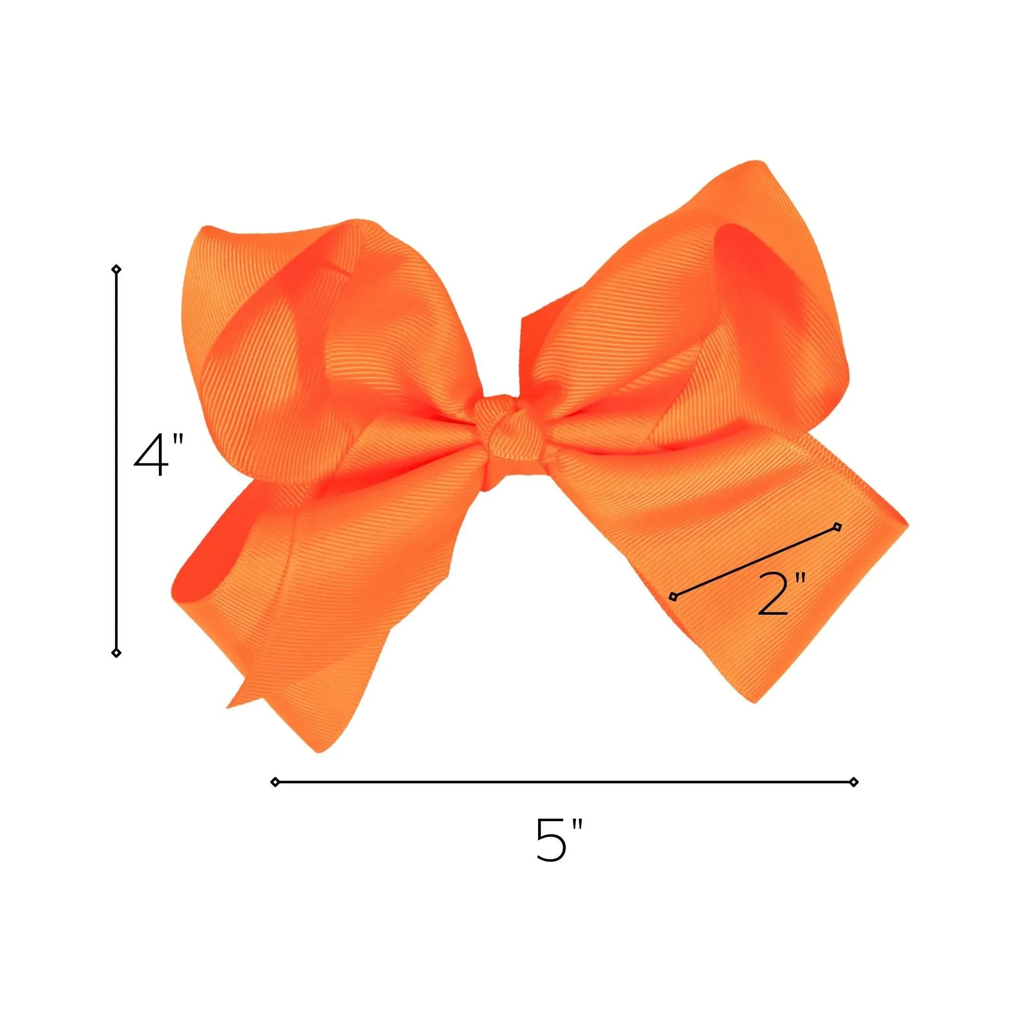 Neon Orange Classic Hair Bows - 10 Pack