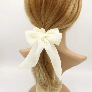 neutral chiffon bow knot scrunchies basic casual hair tie for women