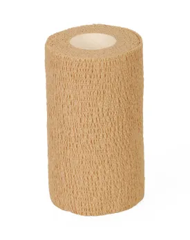 Nonsterile Cohesive Latex Bandage, Tan, 4"x5yd. (case of 18)