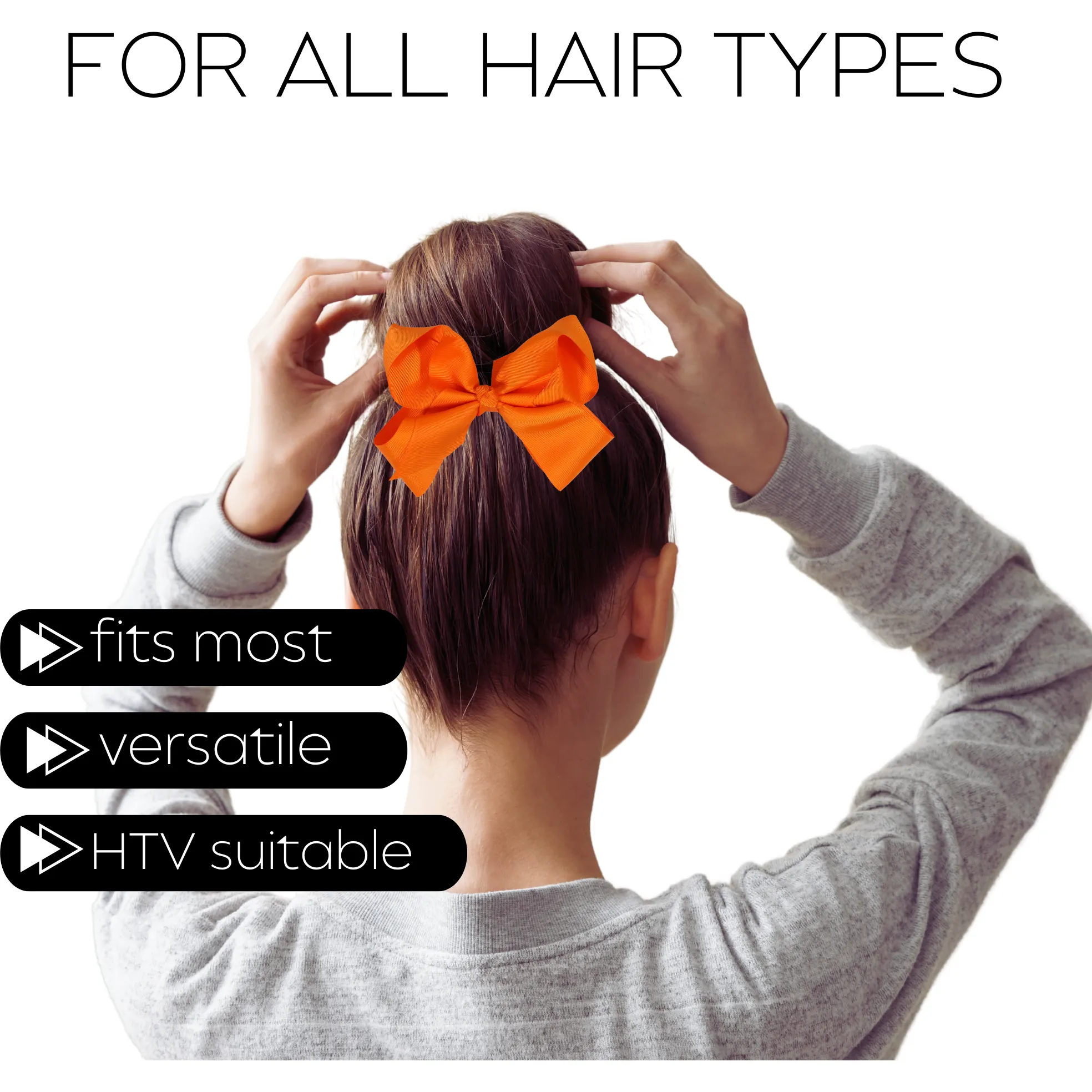 Orange Classic Hair Bows - 10 Pack