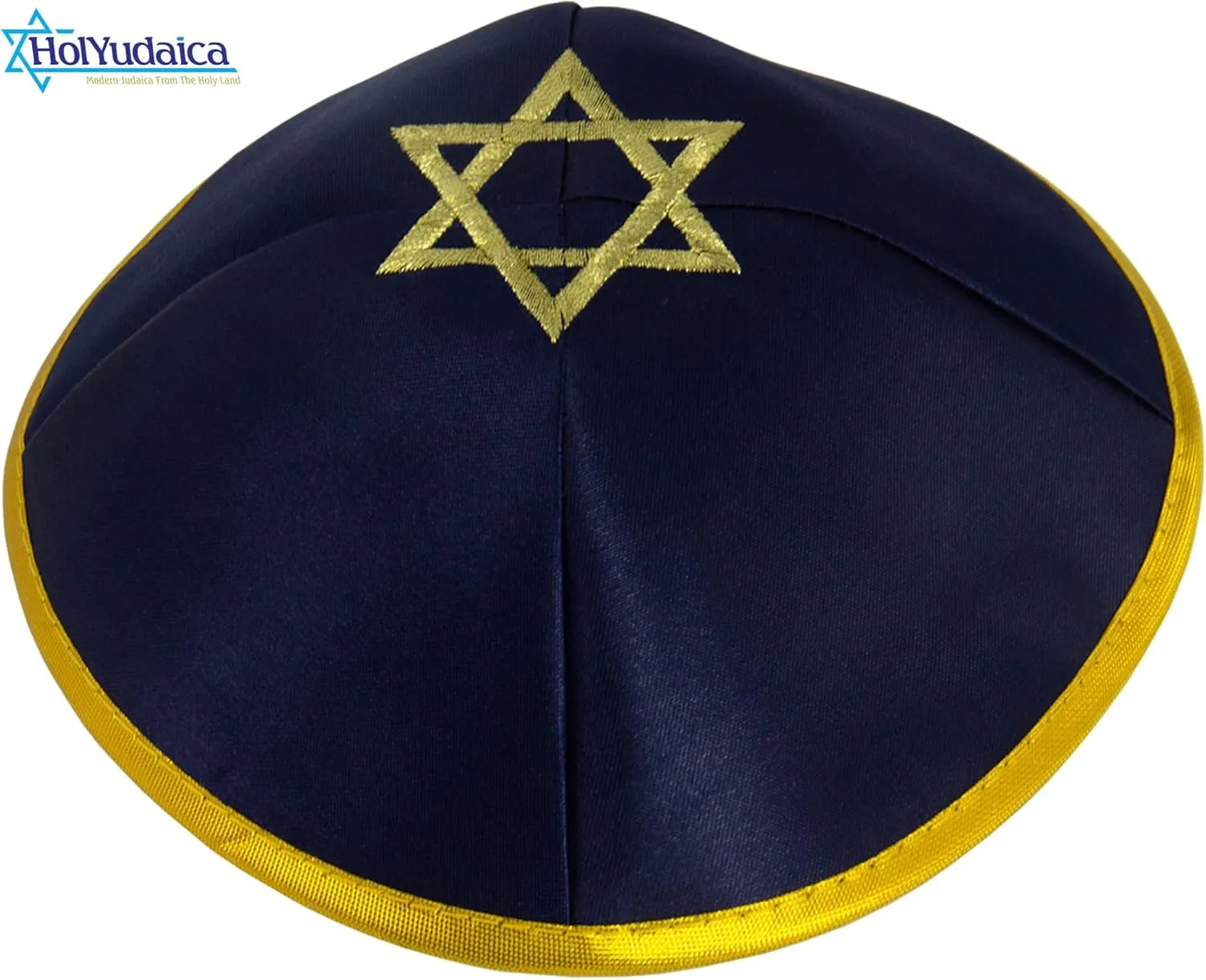 Pack of 5-Pcs Hq 20cm Satin/Velvet Kippah with Silver/Gold String Star of David for Men & Boys, Israel Kippot Bulk