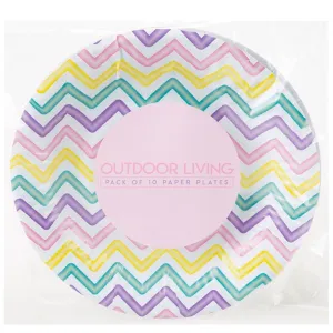 Pastel Chevron Paper Plate - 7" - Pack of 10