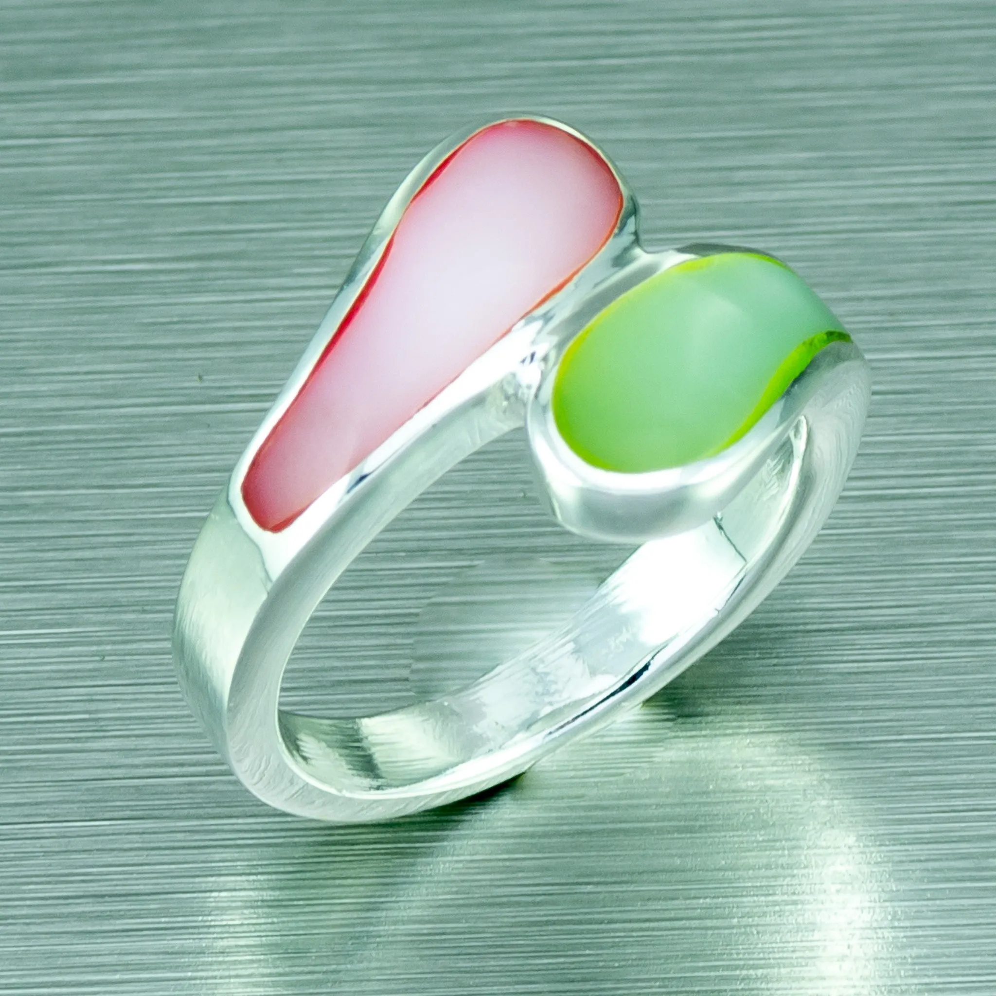 Pastel Mother-of-Pearl Ring, 925 Sterling Silver
