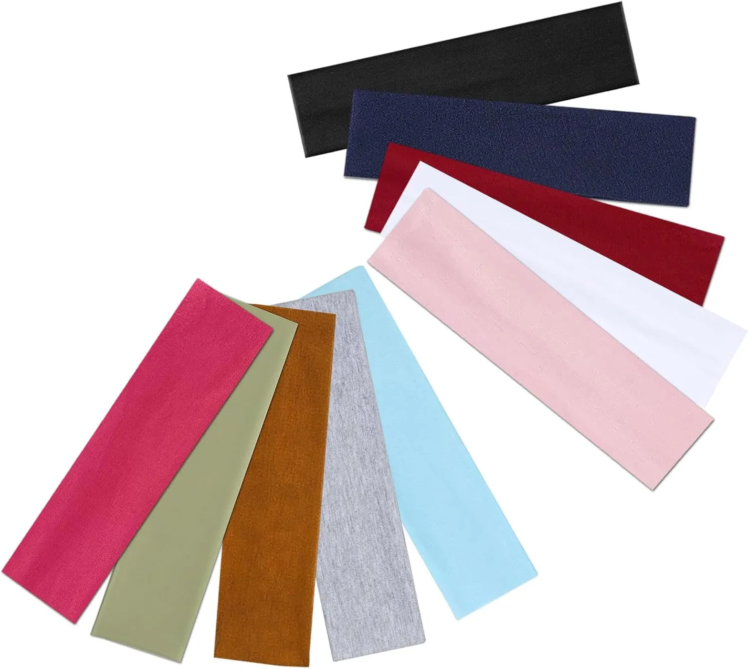Picheng Headbands for Women Non Slip,10 PCS Soft Cotton Cloth Stretchy Headbands, Stylish Sports Hair Bands for Women's Hair for Women for Workout Yoga Running
