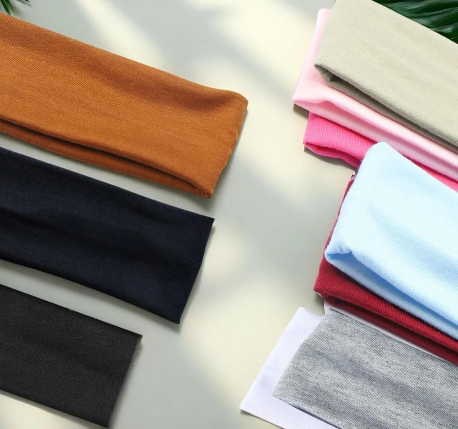 Picheng Headbands for Women Non Slip,10 PCS Soft Cotton Cloth Stretchy Headbands, Stylish Sports Hair Bands for Women's Hair for Women for Workout Yoga Running