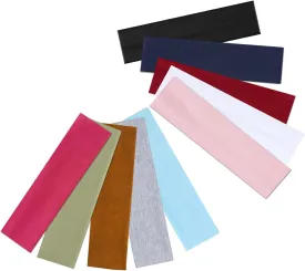 Picheng Headbands for Women Non Slip,10 PCS Soft Cotton Cloth Stretchy Headbands, Stylish Sports Hair Bands for Women's Hair for Women for Workout Yoga Running