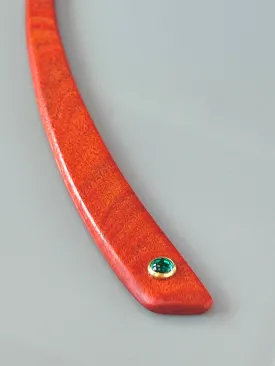 Pink Ivory 14k gold Hair Stick Genuine Emerald Lux hair stick, gold Emerald luxury hair stick