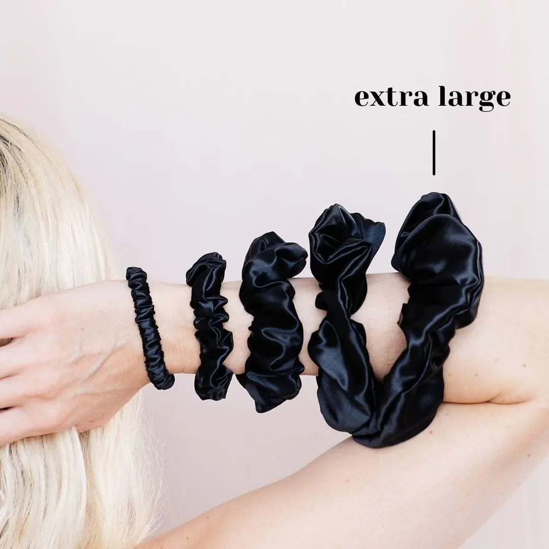 Premium Mulberry Silk Scrunchie - Pink - Extra Large