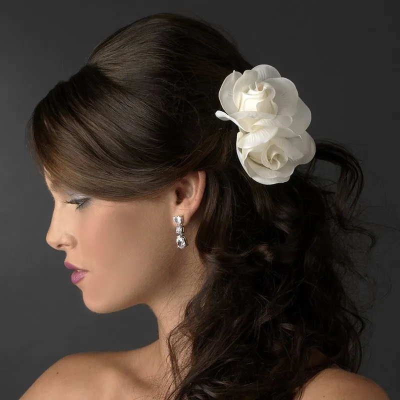Pretty Gardenia Rose Flower Clip