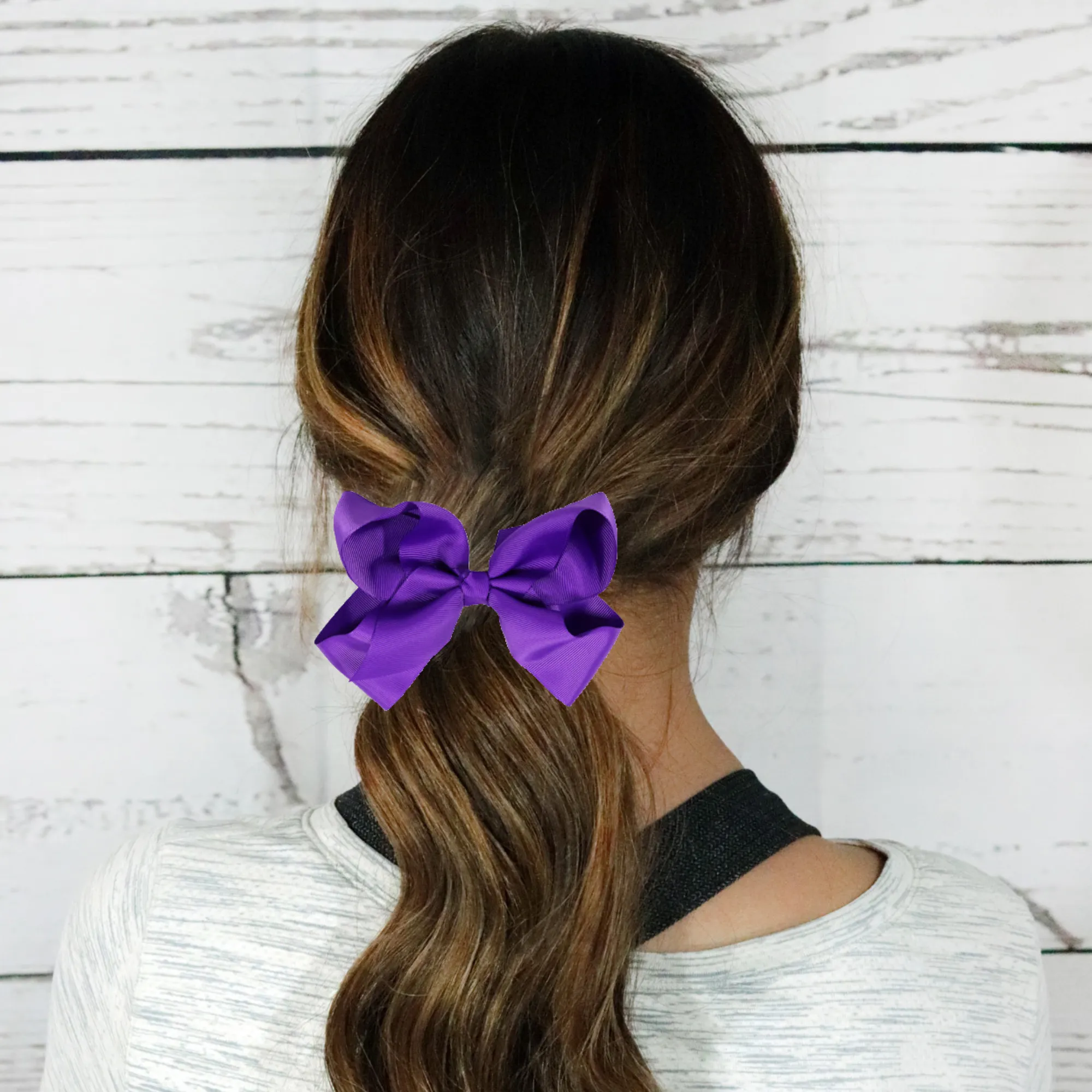 Purple Classic Hair Bow